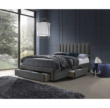 Postel s úložným prostorem GRACE 160, Šedý Velvet