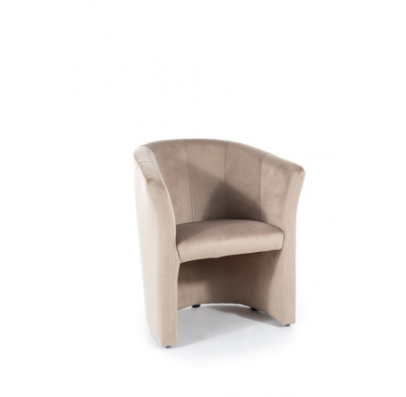 TOM 1 VELVET - křeslo - látka BÉŽOVÁ BLUVEL 28 /nožky wenge - (TM1V28) (S) (K150-E)