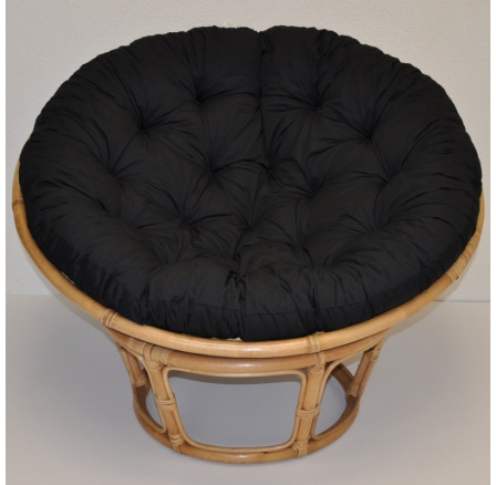 Ratanový papasan 115 cm medový - polstr černý