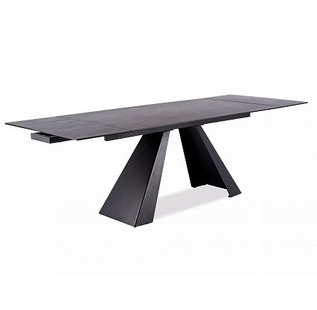 Jídelní stůl SALVADORE CERAMIC 180, šedý mat/Černý mat