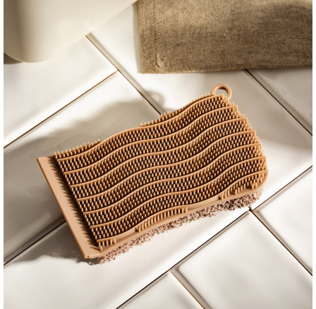 Houbička EASY CLEAN silikonová oboustranná taupe 13x7 cm 723919