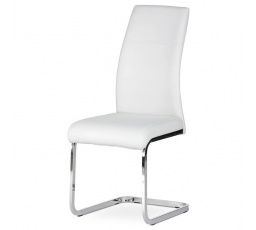 Jídelní židle, bílá, ekokůže, DCL-408 WT