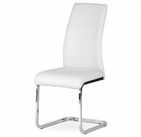 Jídelní židle, bílá, ekokůže, DCL-408 WT