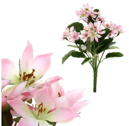 Clematis - umělá kytice, barva růžová