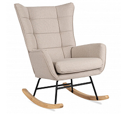 Houpací křeslo JACKSON Béžový/Dub Látka
