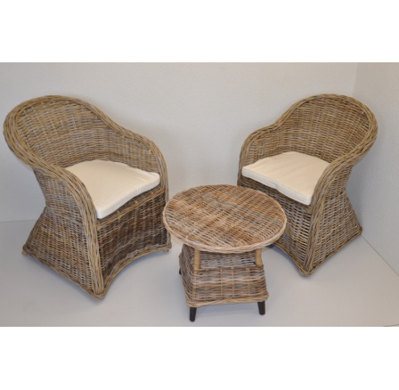 Souprava Roma ratan Kubu grey Souprava Roma ratan Kubu grey