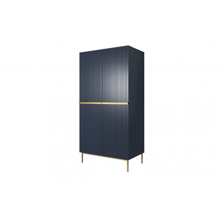 Skříň Nicole 100 cm - modrá MDF / zlaté nožky