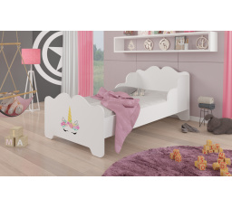 Postel s matrací XIMENA UNICORN 140x70 Bílá