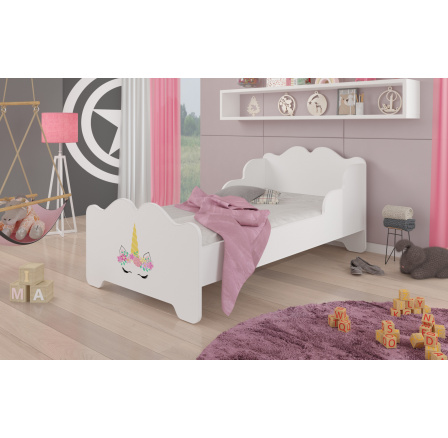 Postel s matrací XIMENA UNICORN 140x70 Bílá