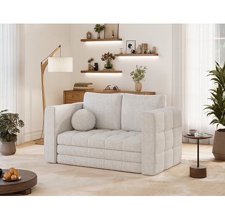 Kastol sofa bed, white bouclé Royal 01 107x195 Kastol sofa bed, white bouclé Royal 01 107x195