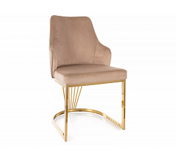 Jídelní židle ALURE VELVET, Béžový Bluvel 25/Zlatá