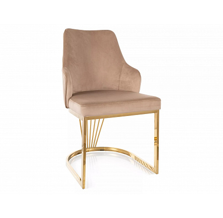 Jídelní židle ALURE VELVET, Béžový Bluvel 25/Zlatá