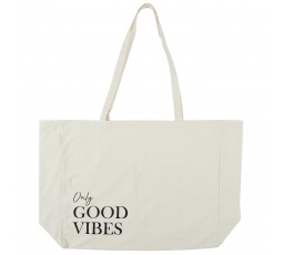 Shopper taška Only Good Vibes bílá