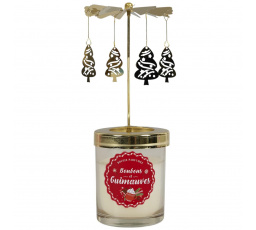 Vánoční vonná svíčka s kolotočem bílá