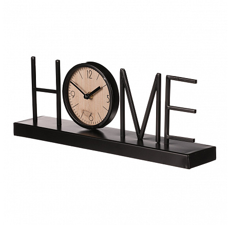 Hodiny stolní - slovo "HOME", kov, ciferník v písmenu "O" Hodiny stolní - slovo "HOME", kov, ciferník v písmenu "O"