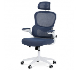Kancelářská židle, houpací mechanismus, modrá síťovina, KA-Y337 BLUE