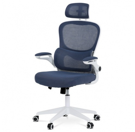 Kancelářská židle, houpací mechanismus, modrá síťovina, KA-Y337 BLUE
