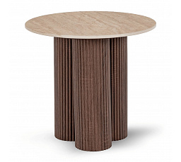 Stolek ALMERIA 50 cm Travertin/Ořech