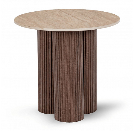 Stolek ALMERIA 50 cm Travertin/Ořech