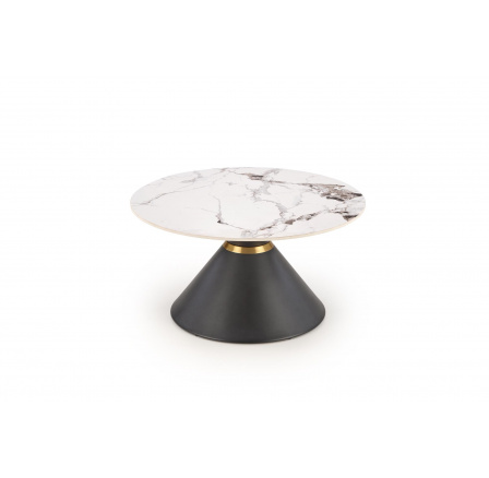 Konferenční stůl GORETTI, Bílý mramor/Černá