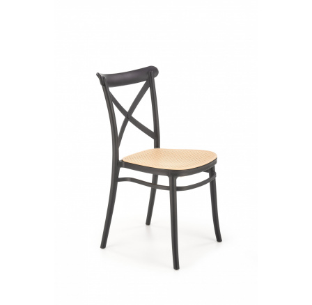 Jídelní židle stohovatelná K512, Černá/Hnědá