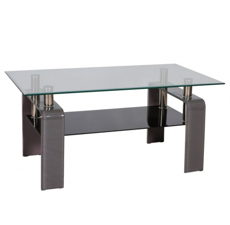 STELLA konferenční stolek sklo tvrzené / šedá (STELLAS) (S) (K150-Z)