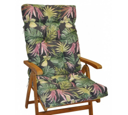 Polstr na teakové zahradní křeslo vysoké - látka UNIKO monstera
