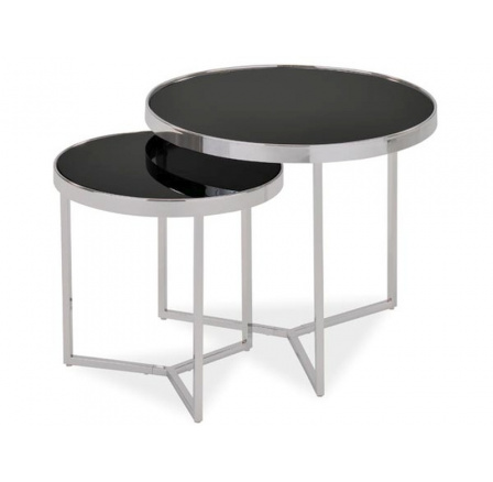 Konferenční stůl DELIA II - set 2 stolů, černý/chrom