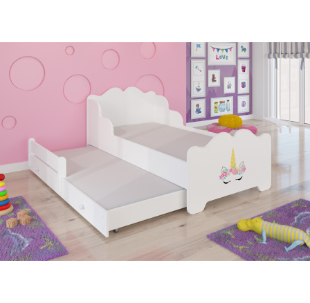 Dvojlůžko s matracemi XIMENA II UNICORN 160x80 Bílá