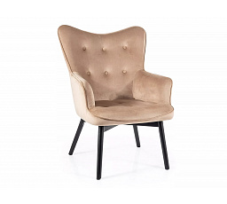 Křeslo CARMEN VELVET, Béžový Bluvel 28/černý mat