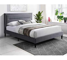 Postel MALAGA VELVET, 140x200 cm, Šedý Bluvel 14/Černá
