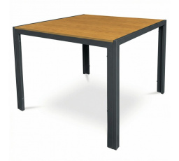 Zahradní stůl 90x90cm, kov, polywood, hnědá, AZT-S1209 OAK