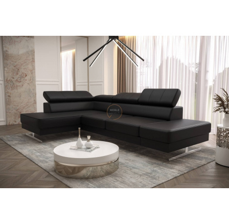 Rohová sedací souprava EMPORIO MINI 300x180 - levá, Eko Kůže černá Rohová sedací souprava EMPORIO MINI 300x180 - levá, Eko Kůže černá