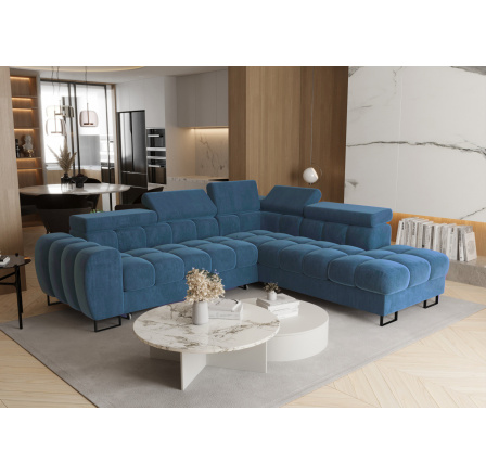 Rohová sedací souprava ASPEN 260x225 cm modrá ZOYA 15 - Rychlé doručení - pravá Rohová sedací souprava ASPEN 260x225 cm modrá ZOYA 15 - Rychlé doručení - pravá