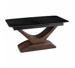 Stůl ALICANTE Keramický Rozkládací 160-200 cm Černý Mramor/Ořech