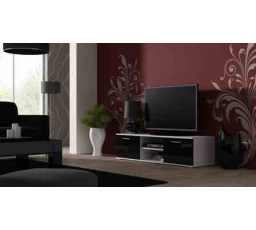 Tv komoda SOHO 140, bílá/černý lesk