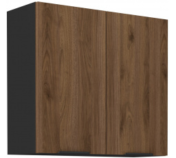 Horní skřínka MONZA - 80 G-72 2F, Černá mat/Ořech