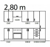 Kuchyňská linka 280 cm - ASPEN  bílý lesk