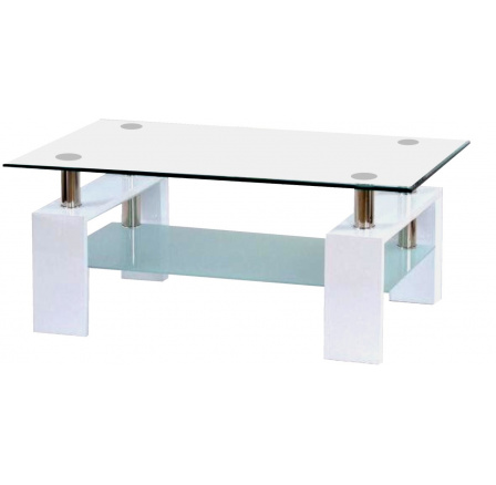 Konferenční stolek A 08-3 bílý/bílé horní sklo