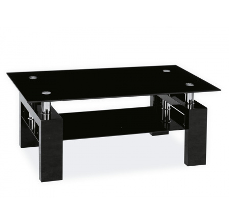LISA II (LISA2CLH) konferenční stolek černý lak/sklo černé 55x60x110 (S) (K150-Z)