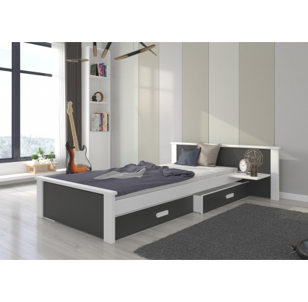 Postel ALDEX SHELF 180x80 Bílá+Uhlíková
