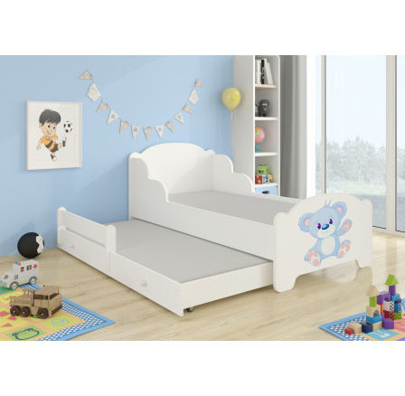 Dvojlůžko s matracemi AMADIS II BLUE BEAR 160x80 Bílá