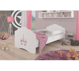 Postel s matrací a zábranou CASIMO UNICORN 160x80 Bílá