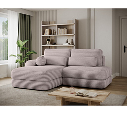 Ripeli Corner Sofa Bed with Storage, Light Grey Velvet, Left-Hand Facing Modullo 03 180x128 Left 1