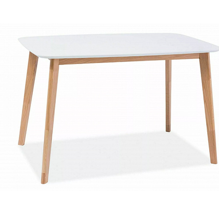 Jídelní stůl MOSSO I, bílý/dub