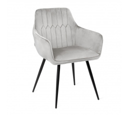 Židle ETIENNE velur světle šedá 56x61x86 cm ALL 847337