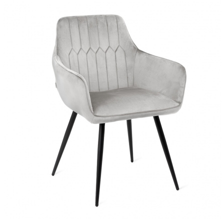 Židle ETIENNE velur světle šedá 56x61x86 cm ALL 847337
