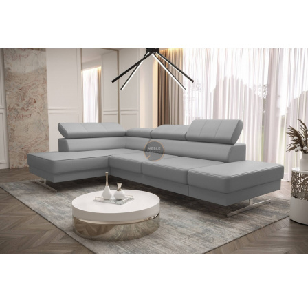 Rohová sedací souprava EMPORIO MINI 300x180 přírodní kůže - šedá kůže , levá Rohová sedací souprava EMPORIO MINI 300x180 přírodní kůže - šedá kůže , levá