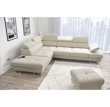 Rohová sedací souprava GALAXY s funkcí spaní 225x280 - levá, béžová Rohová sedací souprava GALAXY s funkcí spaní 225x280 - levá, béžová