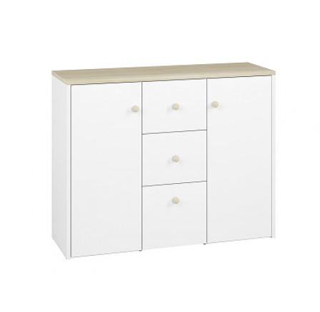 EMPOLI 09 -komoda 2D3S, lamino, bílá/ buk fjord (ML) (ELMO09=2BALÍKY) (K150)NOVINKA